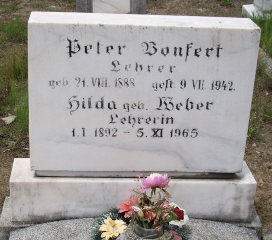 Bonfert Peter 1888-1942 Weber Hilda 1892-1965 Grabstein